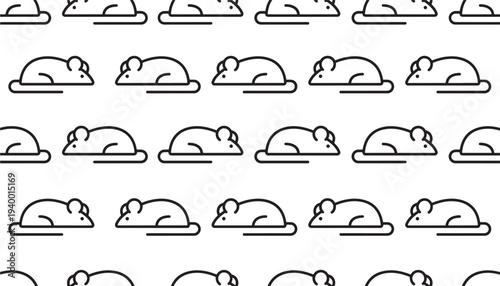 Mouse icon pattern with minimalist black outlines and a repeating symmetrical arrangement on a white background.