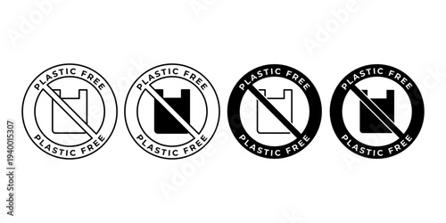 Plastic Free Lifestyle Icon Set Promoting Waste Reduction And Sustainable Environment