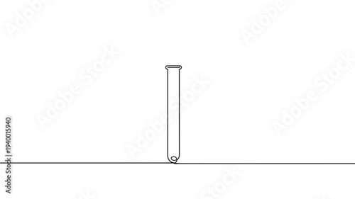 Test tube with a rounded bottom and a flared rim, drawn in a continuous black line on a white background.