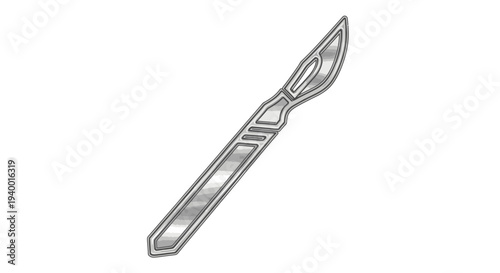 Surgical scalpel illustration, a sharp medical instrument used for precise cutting in operations and dissections, essential tool for doctors and surgeons.