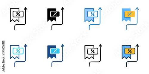 Tax evasion icons set multiple style collection. Editable stroke 
