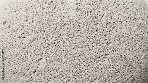 Natural smooth pumice stone texture background in pale gray with fine porous surface, light mineral surface ideal for spa brand skincare company or clean wellness design