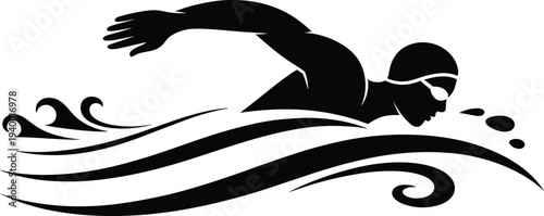 Swimming athlete businessman sitting on chair hand sowing seeds lips mouth beauty gardening agriculture planting farm growth nature cad drawing flat.