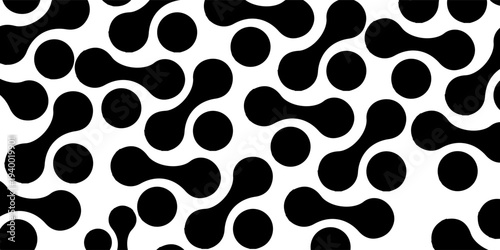 Meta balls pattern. Connected liquid drops, organic blobs or amorphous shapes background. Modern wallpaper. Vector graphic illustration.