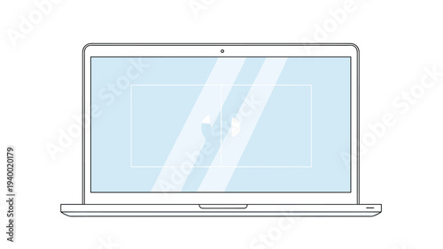 Front view of a modern white laptop computer with a clean screen display isolated on a plain background for technology and business mockup.