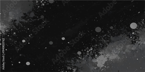 Abstract dark background of watercolor paint stains with a dot pattern.