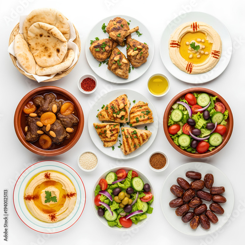 Wallpaper Mural Delicious Middle Eastern Food Spread Overhead View 1. Torontodigital.ca