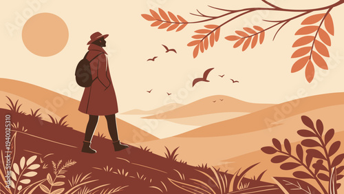 Abstract Autumn Earth Tone Vector Background for Websites