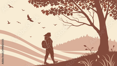 Abstract Autumn Earth Tone Vector Background for Websites