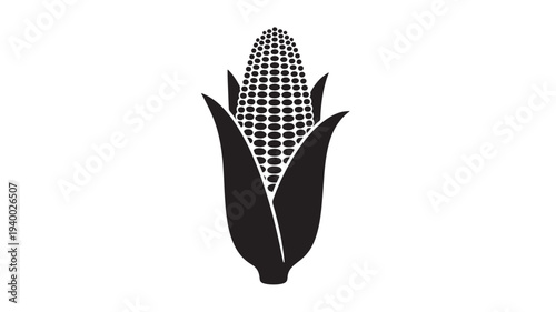 Corn cob icon with stylized husks and a rounded kernel pattern, representing harvest and agriculture.