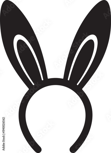 Black Bunny Ears Headband for Costume Party Fun