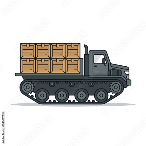 flat vector land war vehicles 09