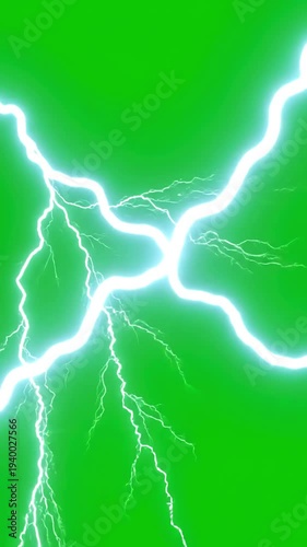 Wallpaper Mural Green Screen a video with animated lightning bolts moving across the are white and jagged creating dynamic powerful effect scene 1 distortion, overlay, glitch, static noise, scan lines on black Torontodigital.ca