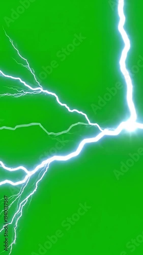 Wallpaper Mural Green Screen a video with animated lightning bolts moving across the are white and jagged creating dynamic powerful effect scene 2 distortion, overlay, glitch, static noise, scan lines on black Torontodigital.ca