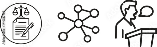 Business Communication and Corporate Partnership Icons