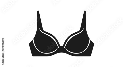 A striking black silhouette depicts a delicate undergarment showcasing its curves and form beautifully silhouette high quality