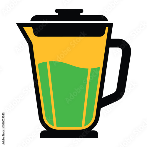 Vibrant blender icon with green and yellow liquids