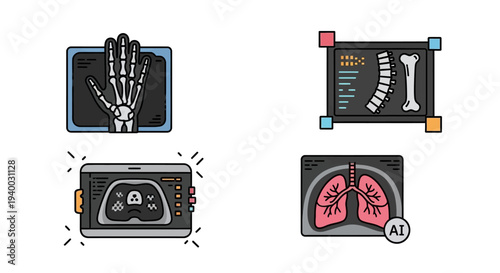 Medical X Ray Images Of Body.