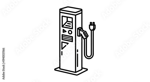 Electric Vehicle Charging Station Point.
