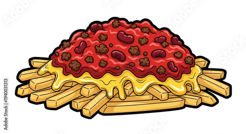 Taco with melted cheese fries.