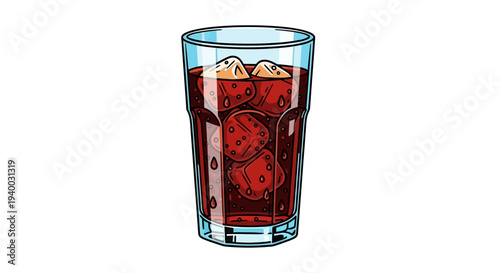 Glass of Cold Red Drink.