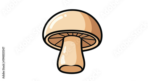 A cartoon mushroom with cap.