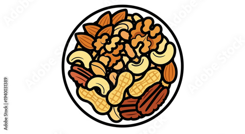 Assorted Nuts on a Plate.