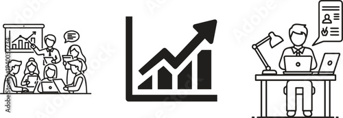 Financial Growth and Corporate Performance Icons
