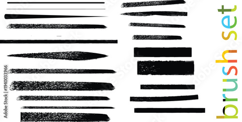 Brush stroke collection with rainbow text