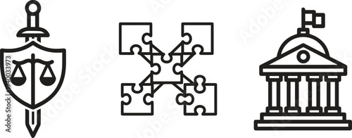 Justice Law and Court System Icons