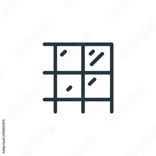 Minimalist line of a window with rain drops line simple