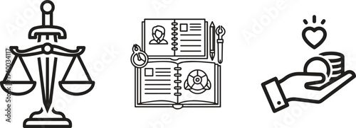 Law Justice and Legal Balance Icons