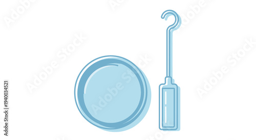 Simple illustration of a plate and spoon on a white background.