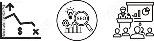 Market Research and Business Analysis Icons