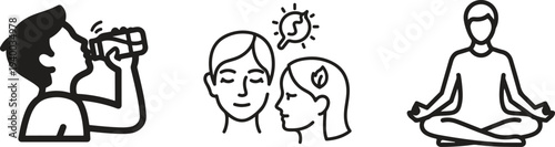 Meditation Practice and Inner Peace Icons