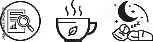 Morning Routine and Healthy Habit Icons