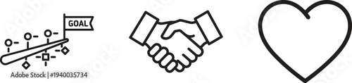 Partnership Agreement and Love Support Icons