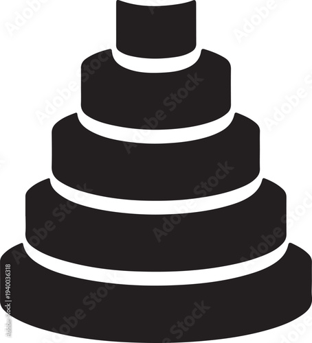 Black and white of stacking rings educational toy student teachers