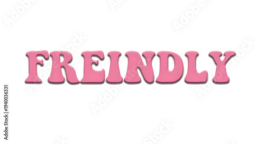 Playful pink bubble typography spelling the word 