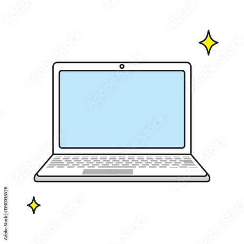 シンプルなイラスト_修理されたノートPC