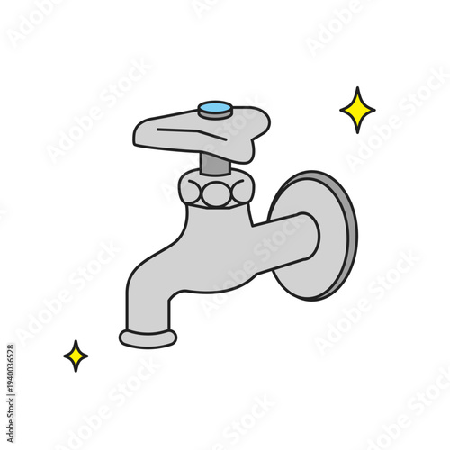 シンプルなイラスト_修理された蛇口