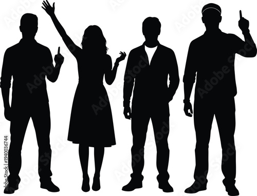 Silhouette of male human growth stages from infant baby to toddler child student and adult man using a modern smartphone,