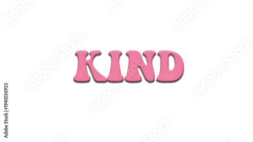 Adorable pink bubble typography spelling the word 