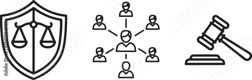 Security Shield and Legal Protection Icons