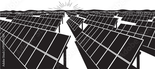 Solar panels generating clean energy on a sunny day