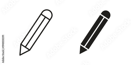 Pencil icon. set of web icons on white background