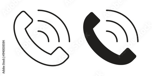 Phone call icon. set of web icons on white background