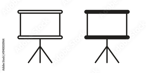 Presentation board icon. set of web icons on white background