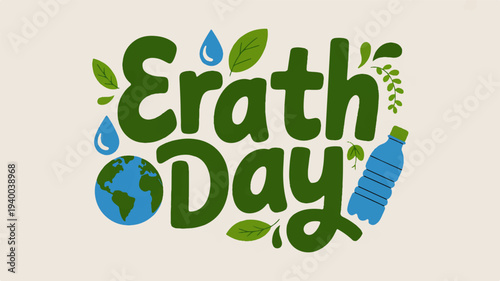 Earth day t shirt template with eco friendly design and typography for environmental awareness