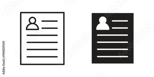 Resume icon. set of web icons on white background